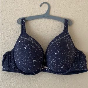 Navy Star Pattern Bra Boost Plunge 44c